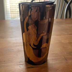 Starbucks Black and Gold Mermaid Tumbler